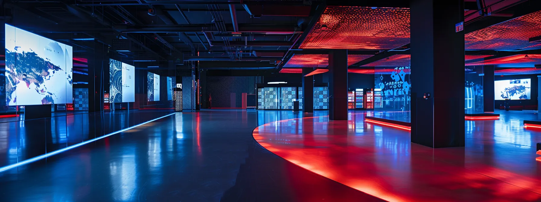a sleek, futuristic data center filled with glowing servers and holographic displays, illustrating the seamless integration of cloud computing solutions while emphasizing the importance of information privacy and resource management.