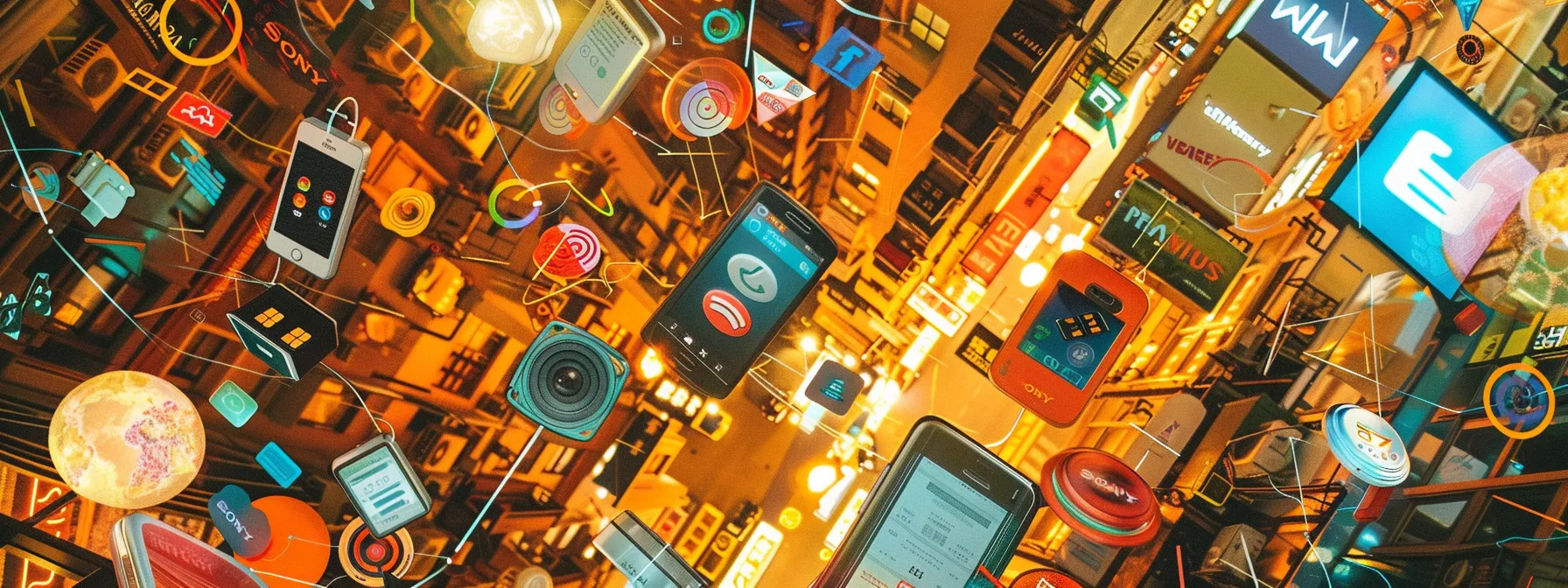 a vivid, dynamic collage depicting various bundled telecom services with striking icons and discounts prominently featured, all illuminated by soft, inviting light to symbolize savings and connectivity.